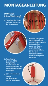 Preview: MBS-FIRE Ständer für Feuerlöscher 6/9/12kg weiß Feuerlöscherständer